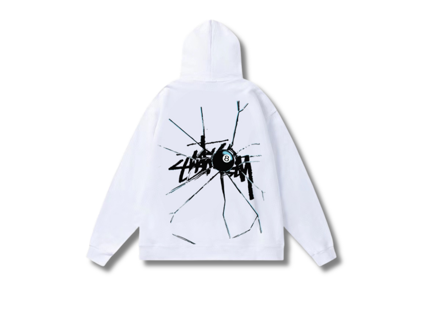 $tusy Hoodie weiß 'kaputt'