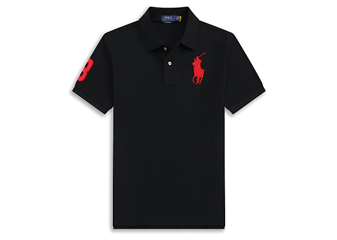RALPH LAUR großes Pony – schwarz, rotes Logo
