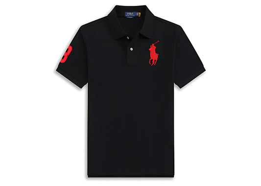 RALPH LAUR großes Pony – schwarz, rotes Logo