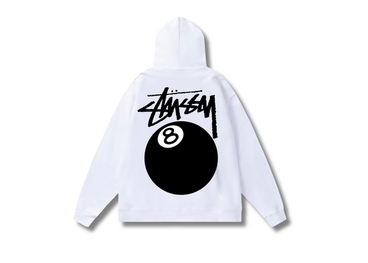 $tusy Hoodie white '8ball'