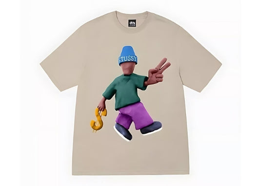 Stusy peace beige T-shirt