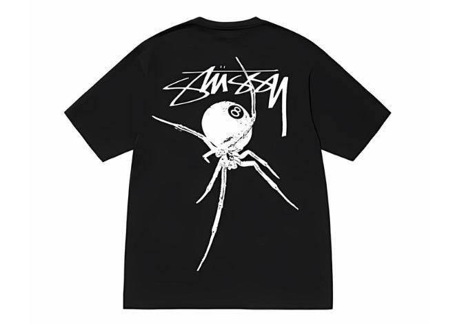 Stusy back spider black T-shirt