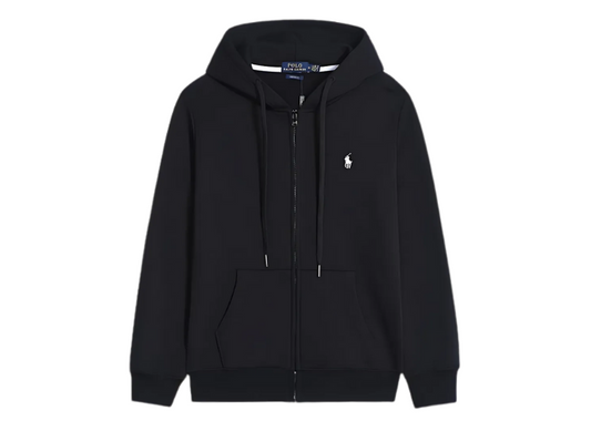 Ralph Laur zip hoodie- black, white